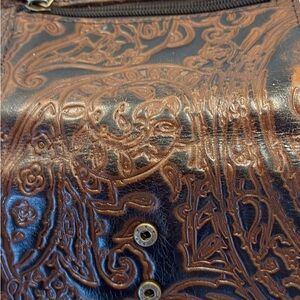 Brown Embossed Leather Bag